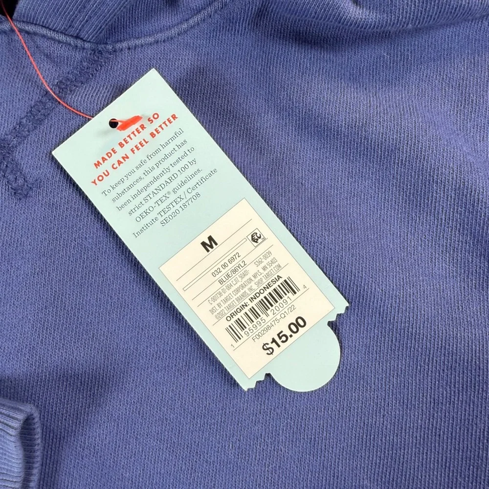 Cat & Jack Boys Blue Hooded Sweatshirt Pullover Kangaroo Pocket Size M 8/10